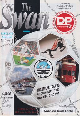 Swansea City v Tranmere Rovers Match Programme 1990-09-28